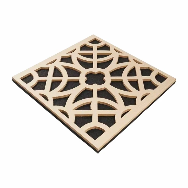 Square Acoustic Wall Panels Polyester MDF Construction factory